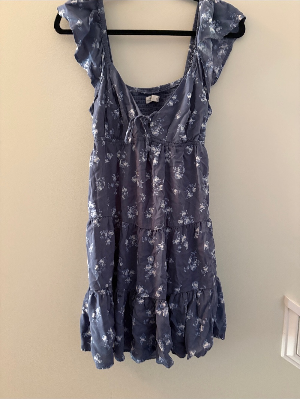 Abercrombie & Fitch Blue Floral Tiered Mini Dress
